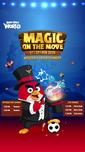 🎩✨ Magic on the Move! Watch the magic come alive with fun tricks and surprises that will amaze kids and families ✨ 📅 1st–17th February 🕓 4:00 PM 📍 Angry Birds World, Doha Festival City 🎩✨ سحر في الحركة! استمتعوا بعرض مليء بالخدع السحرية والمفاجآت التي ستدهش الأطفال والعائلات ✨ 📅 من 1 إلى 17 فبراير 🕓 4:00 مساءً 📍 عالم أنغري بيردز، دوحة فستيفال سيتي #MagicOnTheMove #AngryBirdsWorld #KidsEntertainment #LiveMagic #QatarEvents