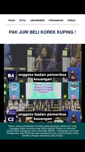 Final Lomba Cerdas Cermat 4 Pilar MPR RI Kalbar: Kontroversi Penilaian Juri