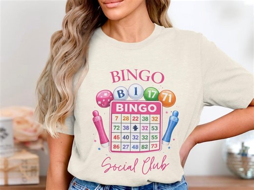 Bingo Social Club T-shirt, Bingo Balls, Bingo Card Shirt, Novelty Tee, Lucky Numbers Top, Bingo Lover Gift, Game Night Apparel - Etsy