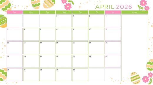 April (2026) Easter Themed Digital Calendar-instant Download PDF - Etsy Canada