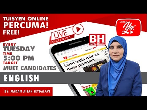 🔴[LIVE] MUET & ENGLISH MATRICULATION, LISTENING PRACTICE 1 BY MADAM AISAH #70 #TUISYENPERCUMA