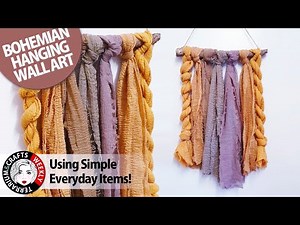 BOHO WALL HANGING DIY - Bohemian Decor Craft Ideas