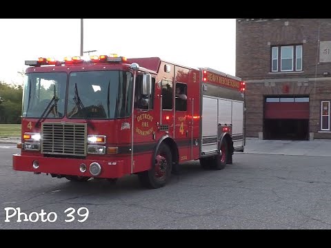Detroit Fire Department Squad 4 and Chief 5 Responding