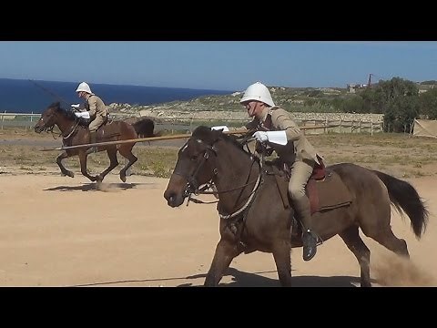 Victorian cavalry drill, and 'tent pegging' at Fort Rinella