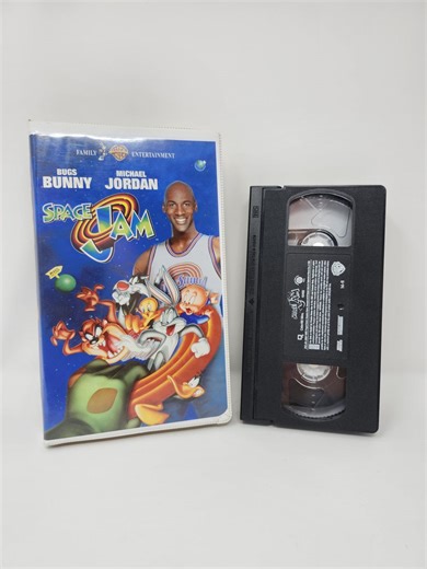 Space Jam VHS 1996 Original Michael Jordan Bugs Bunny Looney Tunes Vintage Tape Warner Bros Retro Kids Movie 90s Basketball