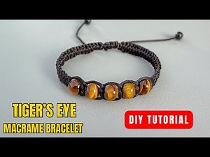 Make a Simple Tigers Eye Bead Macrame Bracelet | Easy DIY Jewellery Tutorial