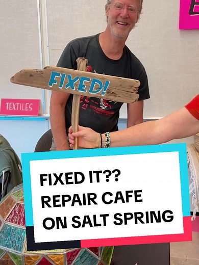 A Repair Cafe on Salt Spring Island BC! Repair Cafes are gatherings where volunteer fixers meet with people with broken items for a fun-filled day of fixing, skill sharing, and community connection, while helping hundreds of items from going to landfill. Sign up on transitionsaltspring.com to hear when we are hosting our next Repair Cafe! Not on Salt Spring? Check out the official Repair Cafe website for info on how to start your own! #repaircafe #repair #reuse #saltspring #saltspringisland