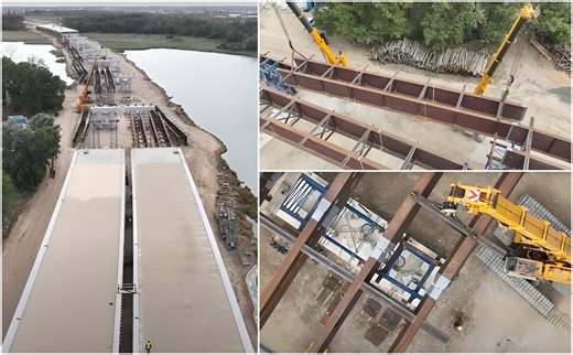 VIDEO | Cum arată azi Podul peste Cernica de pe A0, cel mai dificil din Autostrada Bucureștiului "Spectaculos! Precizie chirurgicală au băieții de pe macarale care pun grinzi!" • Infrastructură București