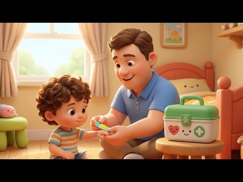 First Aid for Kids | How to Clean a Cut & Apply a Bandage | 3D Animation