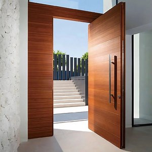 [Hot Item] Factory Direct Modern Design Security Steel Glass Iron Single Metal MDF Pivot Interior Front Entry Solid Wood Wooden Timber Entrance Exterior Door