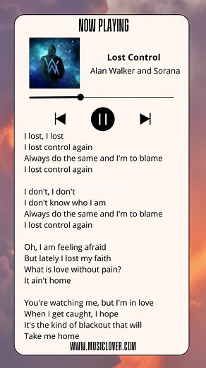 Lost Control - Alan Walker Lyric Video