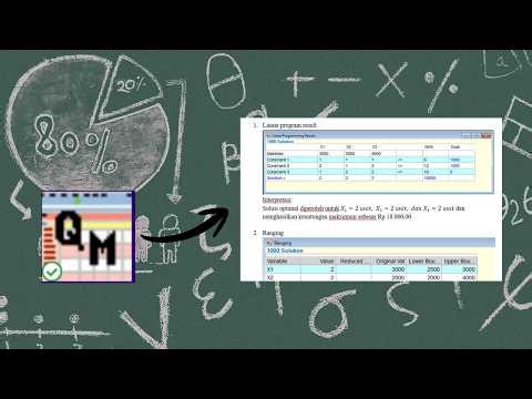 Analisis Program Linear Dengan QM For Windows | Studi Kasus dan Pembahasannya