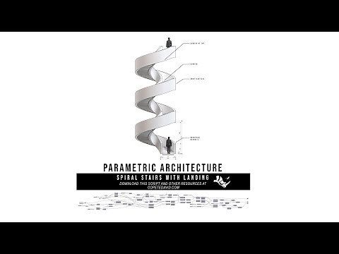 How to make Spiral Stairs with Landing using Grasshopper for Rhino Parametric Architecture tutorials