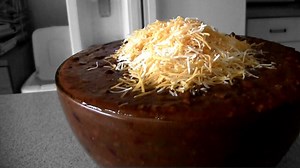 This is a MASSIVE bowl of chili. | Matt Stonie