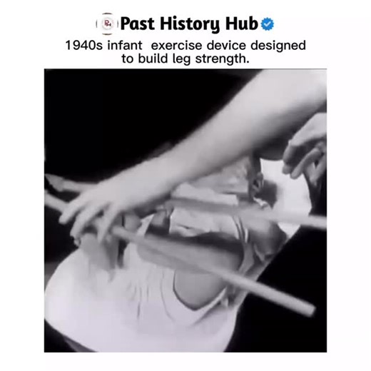 ‎An infant exercise device from the 1940s that was created to promote early physical development. During this period, many parents and experts believed that encouraging babies to exercise would help build leg strength and prepare them for standing and walking. These devices often supported the baby in an upright position and allowed gentle bouncing or pushing movements. Although they were widely accepted at the time, modern child development research places greater emphasis on natural movement, 