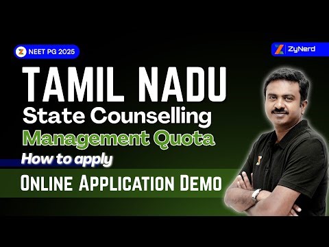 Tamil Nadu State Counselling Management Quota - How to apply | Online Application Demo NEET PG 2025