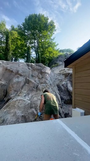 Here we seamlessly blended artificial rock with existing natural stone to create a breathtaking retaining wall around a residential pool! Can you tell where the real rock ends and our artificial rock begins?? Click the link in the comments to see how we did it ⬇️ #artificialrock #retainingwall #fauxrock #fakerock #quebec #backyardbuild #rockwall #naturalstone #rockscapesofcanada #newvideo #youtube #youtubevideo | Rockscapes