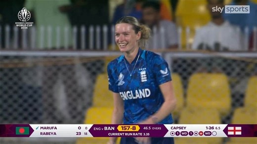 Lauren Bell takes 'outstanding' catch for England against Bangladesh