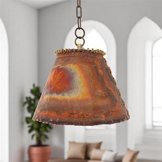 Vintage Patina Copper Pendant Lamp: Farmhouse Kitchen Lighting - Etsy Canada