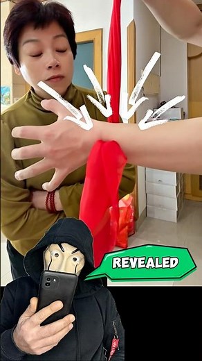 CRAZY MAGIC TRICK REVEALED 🪄 SILK THRU WRIST #magic #tricks #funny