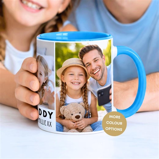 Personalised Daddy Photo Collage Mug | Custom Dad 1-8 Picture Cup Fathers Day Gift - Etsy UK