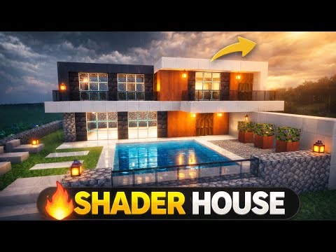 Minecraft Modern House Tutorial 😍 | Shader Look Without Mods!