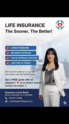 📣 Life Insurance: The Sooner, The Better! 🚀Let's see how much you can save with a younger age! 🤑Compare Term Life Insurance Premiums (Term Plan) for a $1,000,000 Face Amount (Elite NT):Age Term Plan Monthly Premium Annual Premium40 20-G $62.92 $715.0045 20-G $107.80 $1,225.00✨ Do you see the difference? Applying earlier means significantly lower premiums! That's thousands in savings over the term! 💸Don't wait for rates to go up! Get your policy now and benefit from:✅ Lower Premiums✅ Broader 