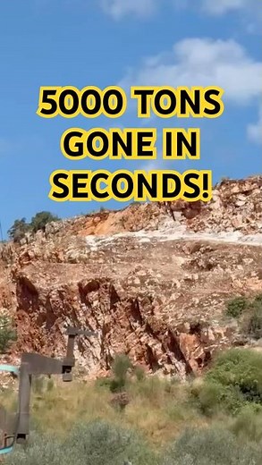 5000 Tons of Rock Blasted in One Shot! | Massive Quarry Explosion with Dynamite