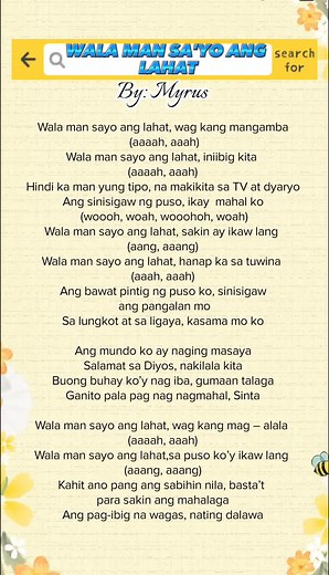 WALA MAN SA'YO ANG LAHAT ( MYRUS ) #walamansayoanglahat #myrus #music #lyrics #fyp #musica_1251