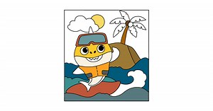 Yellow Baby shark coloring page ♥ Online and Print for Free!