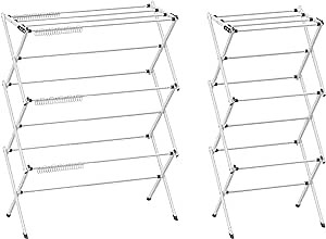Foldable Drying Rack Clothing,Clothes Drying Rack Folding Indoor and Outdoor Rack,Laundry Drying Rack Collapsible-Black White