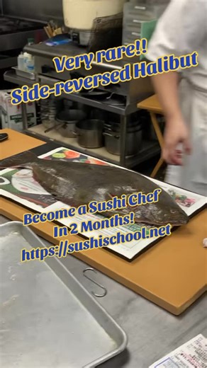 Reverse side Halibut!!! One of the rarer fishes we practice with due to its limited availability in the area. It’s also definitely NOT beginner friendly. We have to admit it tastes amazing though 🍣🐟 #sushi #halibut #knifeskills #japanesefood #culinaryschool | Sushi Chef Institute
