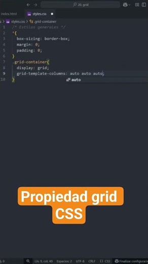 Propiedad grid de CSS. #css #desarrolloweb #html #frontendcourse