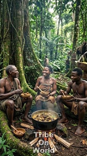 Tribal Cooking: Rainforest Feast by Fire #triballife #tribalfeast #primitivecooking