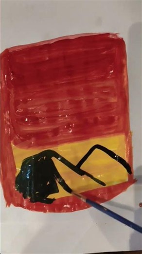 ​Acrylic Sunset Mountain Scenery Step-by-Step 🌅 #shorts #painting