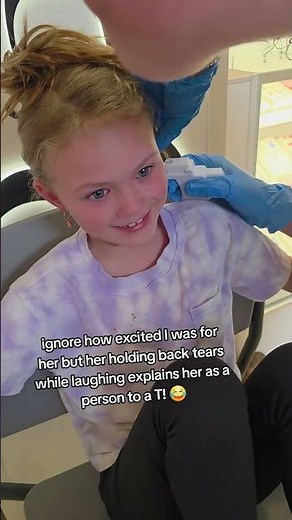 my daughter getting her second holes pierced! Brave girl! 💥 babies view 🐣 #babiesview