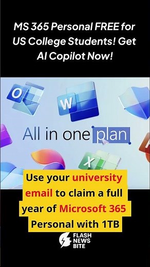 Microsoft 365 Personal FREE for US College Students! Get AI Copilot Now! #MS365 #FreeForStudents