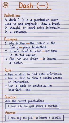 Dash (—) Punctuation Rules in English | Easy Examples
