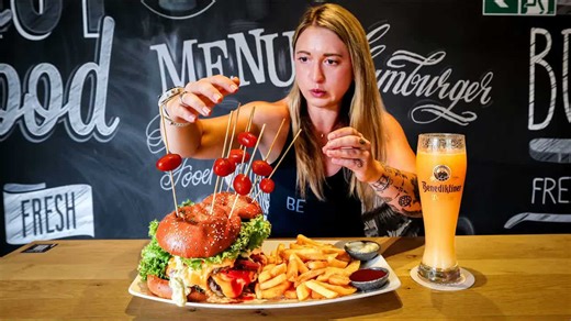 Girl Eats A 8-Patty Cheeseburger No One Ever Beat Before