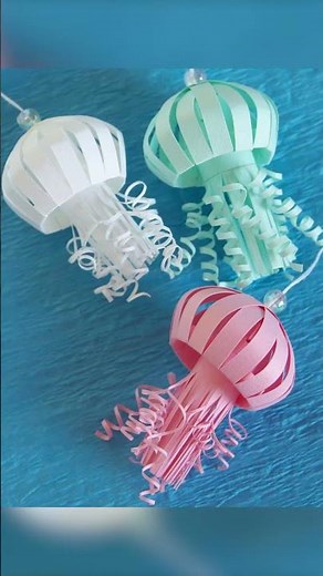 【一瞬でわかる】紙で作るクラゲの作り方 / Paper Jellyfish Tutorial