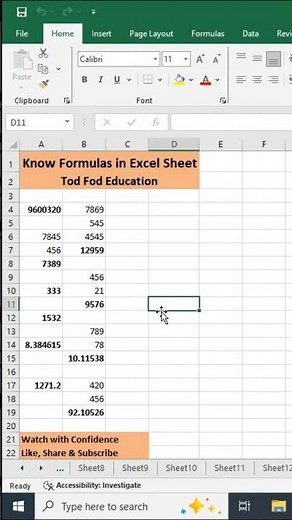 View Formulas in Excel #excel #exceltips #exceltricks #learning