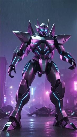 🤖 Cyberpunk Mecha Transformation | AI Robot vs Drones Epic Battle ⚡ #Shorts