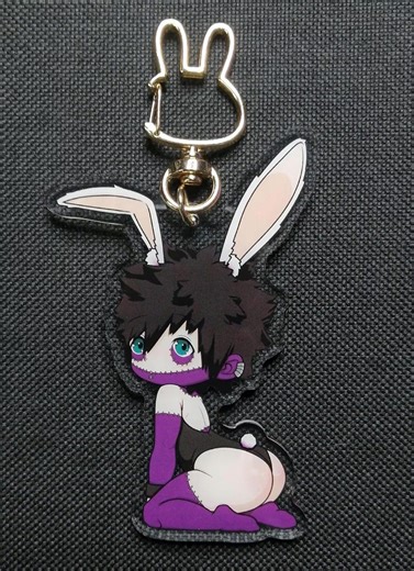 Anime villain bunny boy keychain