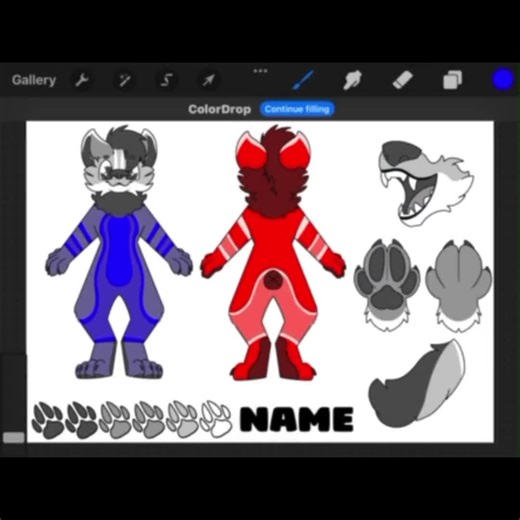 Hyena (yeen) Fursona Refrence Sheet (PSD) - Etsy