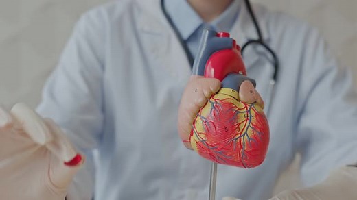 心臓模型と薬を持つ手の動画｜無料の動画素材サイト「動画AC」