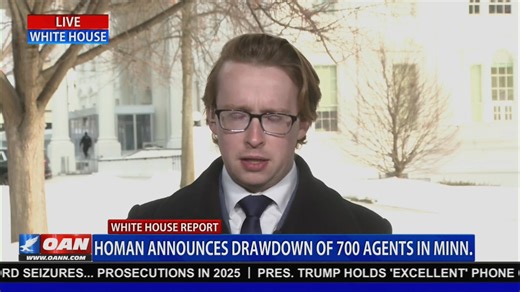 OAN Chief WH Correspondent Daniel Baldwin reports on Border Czar Tom Homan’s announcement on the drawdown of 700 federal immigration officers in Minnesota. Watch OAN Live here: https://live.oann.com/home.ktv?utm_source=socials&utm_medium=social media&utm_campaign=fb | One America News Network