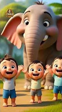 हाथी राजा मोटे-ताज़े 🐘💚 | सबसे प्यारी हाथी कविता | Cute Elephant Kids Poem | 3D Animation #short
