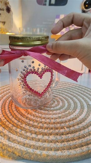 Glass Jar decoration😮🩷 | #shorts #diy #handmade #howtomake #viral #trending