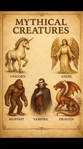 Mythical Creatures 🔥 Unicorn, Angel, Bigfoot, Vampire & Dragon – who wins? 🐉✨. #animals #Shorts