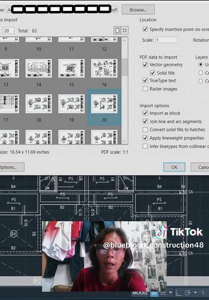 "Import PDF to AutoCad" #autocadtutorial #Autocad #เมฆช่างก่อสร้างภาค...